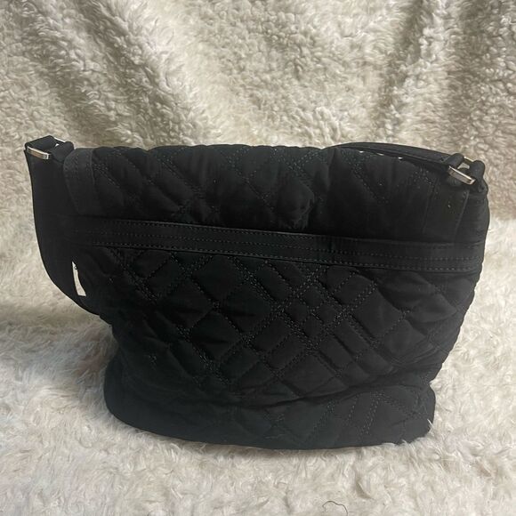 Vera Bradley Classic Black Quilted Fabric Shoulder Bag Purse Zebra print Lining. - Picture 2 of 13